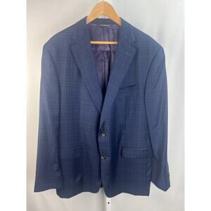 JACK VICTOR 1913 Loro Piana Capolavoro Blue Check Wool Sport Coat Blazer Sz 46R